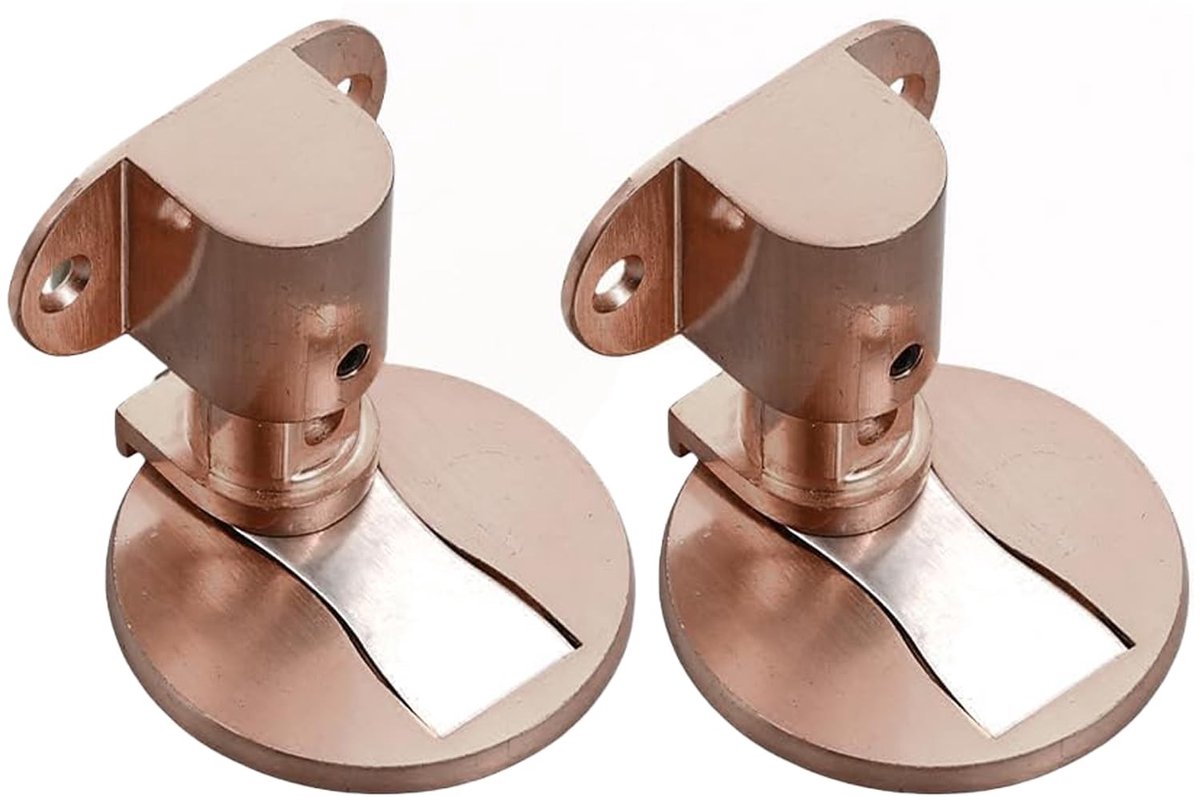 Dailygoods- Deurstopper Magnetisch - Verstelbaar - Deurstoppers voor Binnen/Buiten - Zelfklevend - Roestvrij Staal - 2 Stuks - Deurwig