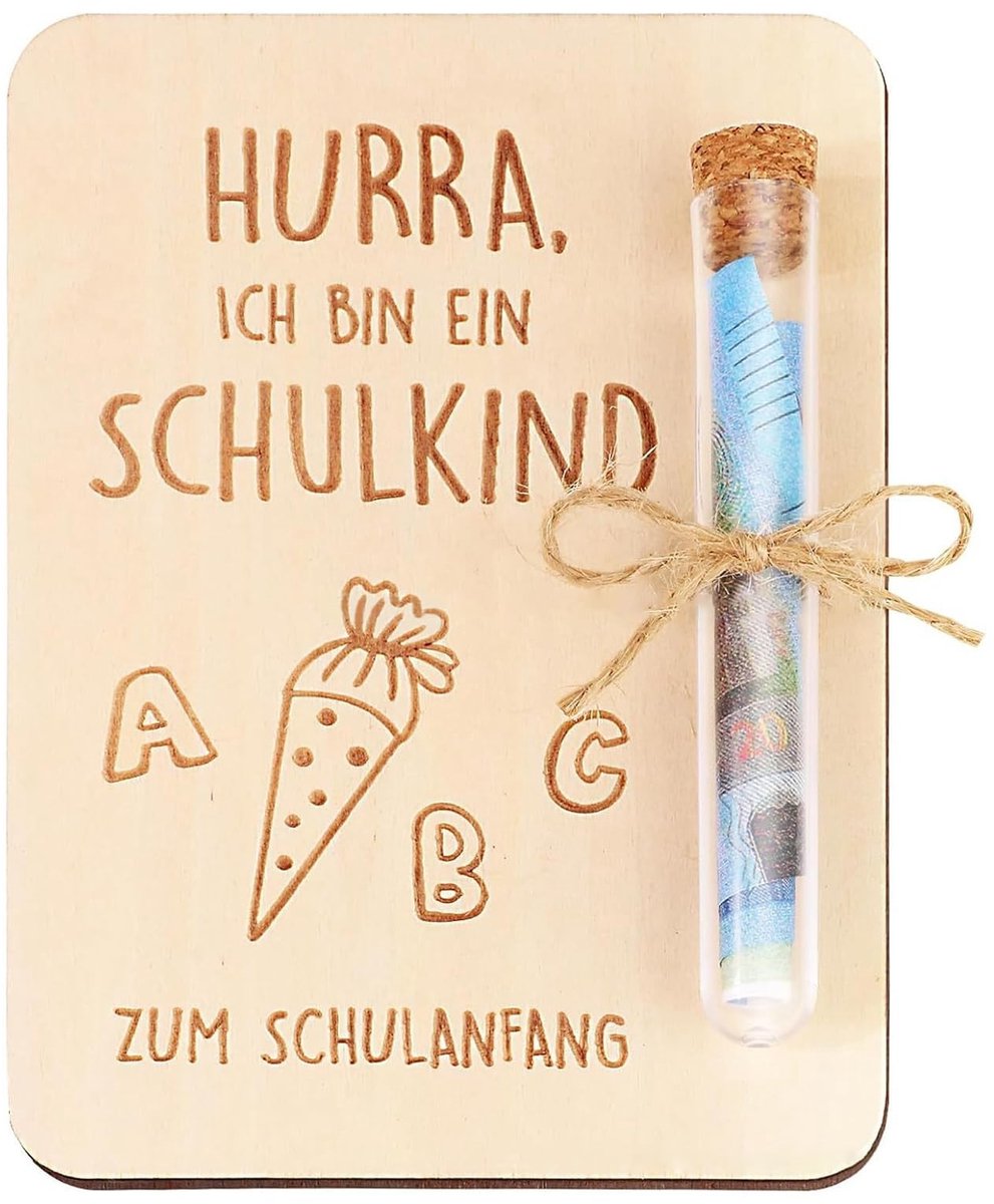 Dailygoods- Geldcadeau Houten Muntcadeau - Cadeauverpakking - Uniek Houthandwerk - Creatief Banddesign - 10 x 13 cm - Perfecte Geschenkverpakking - Cadeau