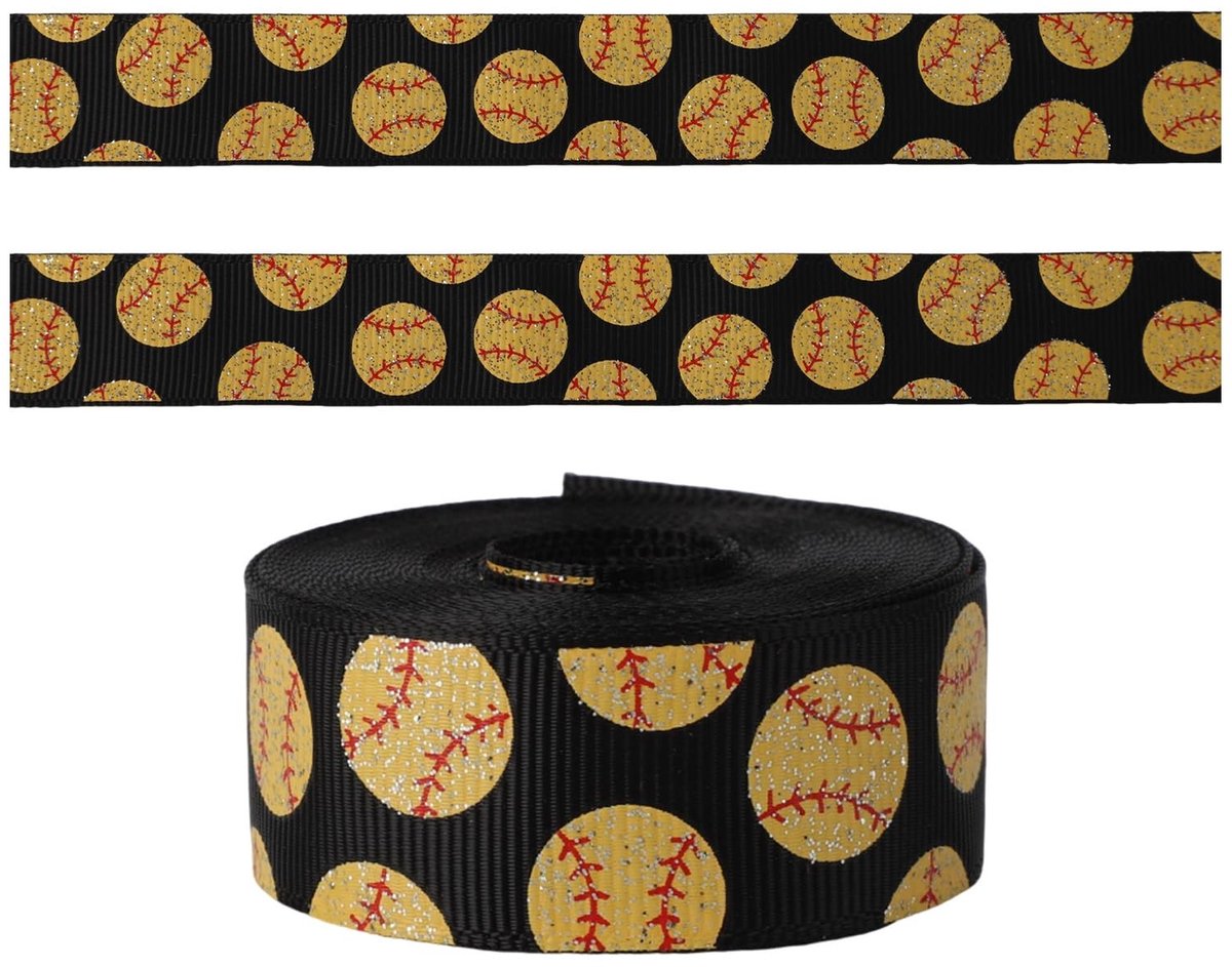 Dailygoods- Softbalprintlint 4,5 m - Decoratielint - Cadeauverpakking - Sportteamdecoraties - Themafeestdecoraties - Zacht polyester