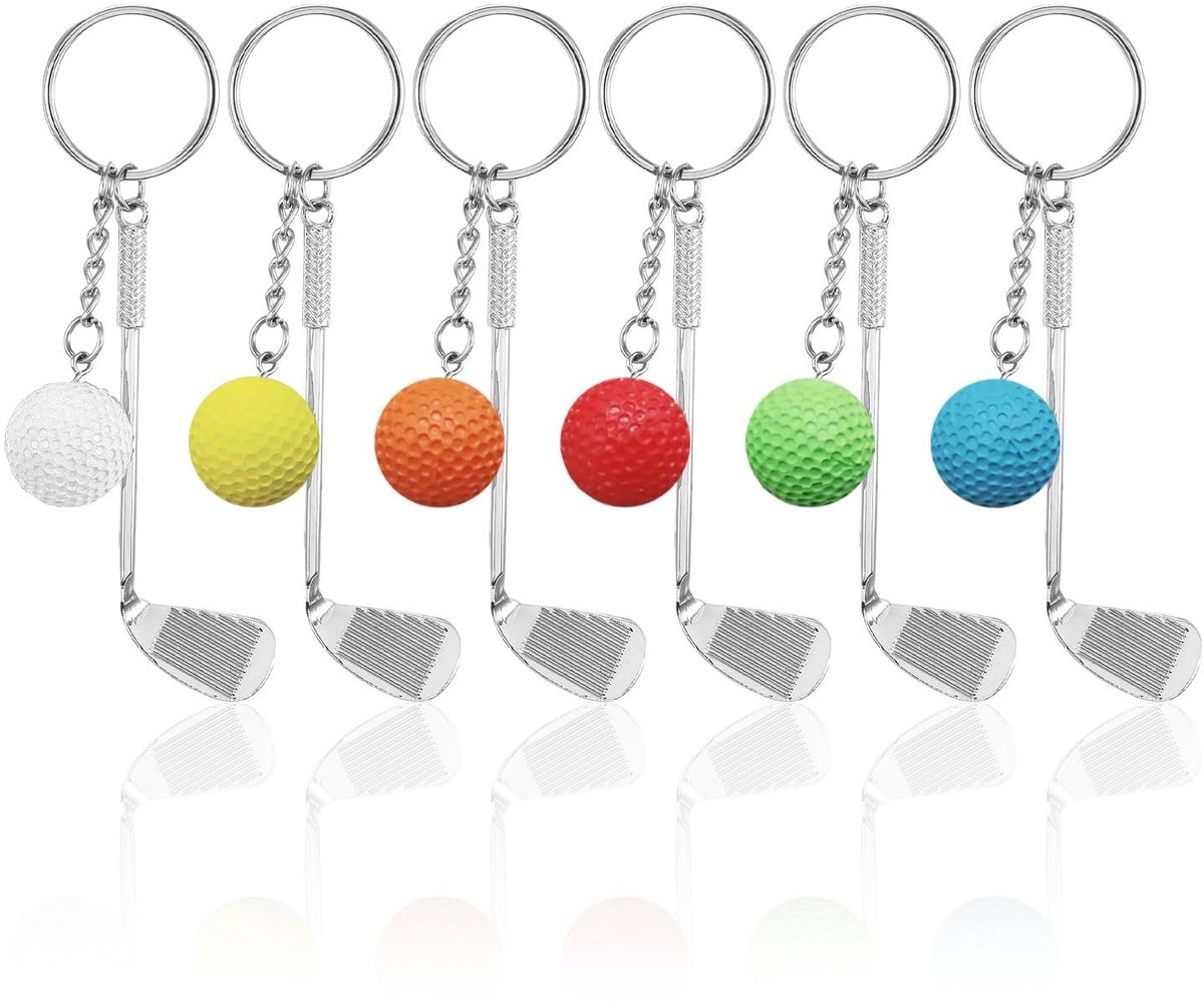 Dailygoods- Sleutelhanger Golf - 6 Stuks - Metalen Sleutelhangers - Creatieve Sport Sleutelhangers - Duurzaam - Geschikt voor Golfliefhebbers