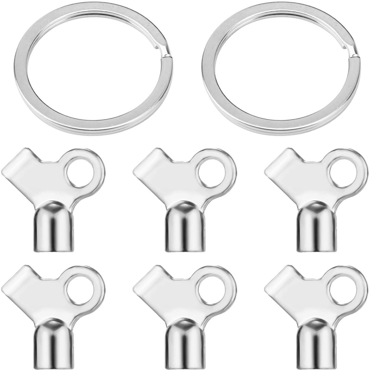 Dailygoods- Radiator Ontluchtingsventiel Sleutel Set - 6 Stuks Sleutels - 2 Sleutelhangers - Zinklegering - Compacte Afmetingen 2,2 x 0,85 cm - Praktisch voor Huishoudelijke Radiatoren - Radiatorsleutel