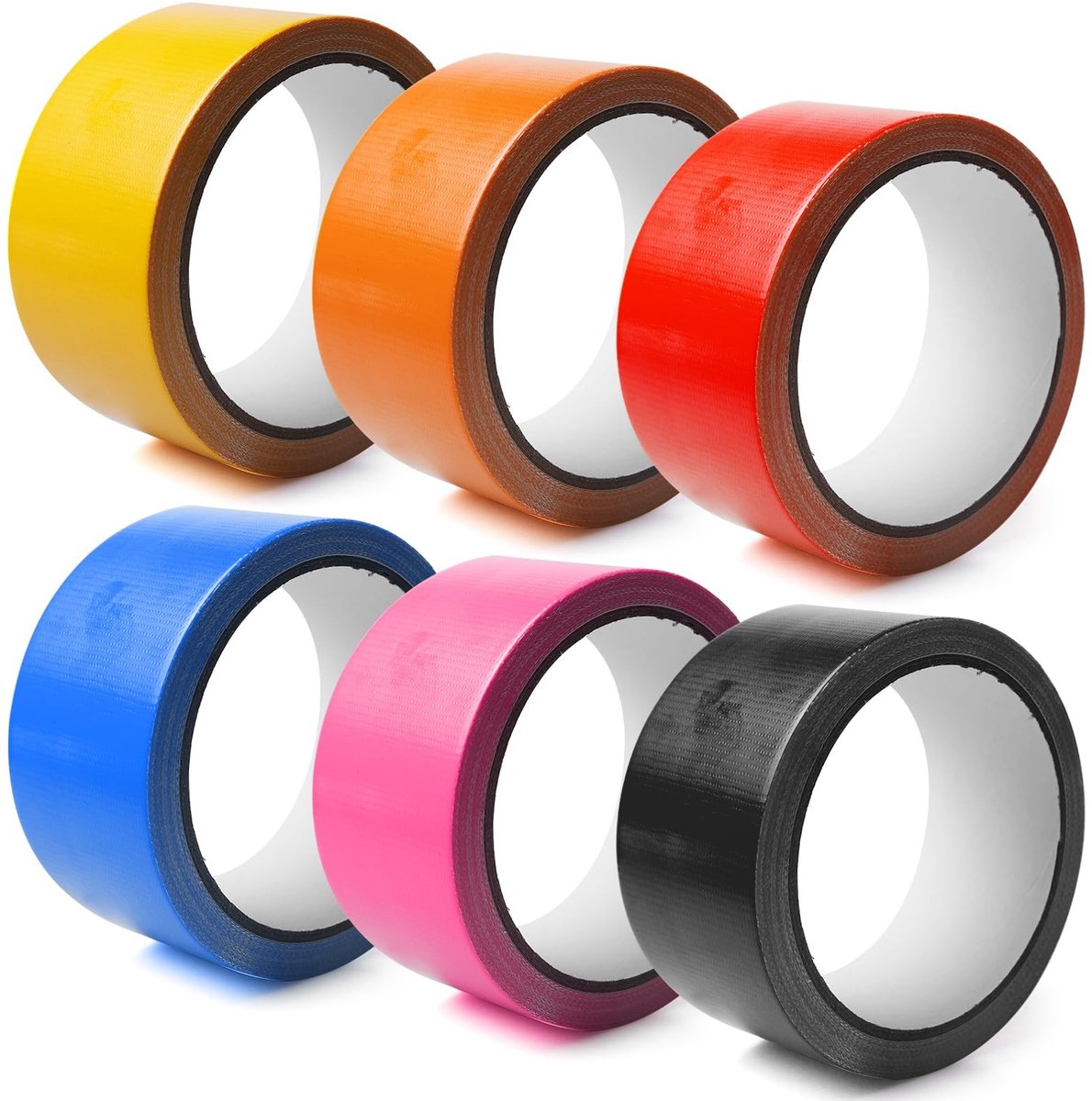 Dailygoods- Plakband 6 Rollen - Pantsertape - Weefseltape 5 cm x 10 m - Kleurrijk - Reparaties - Doe-het-zelf/Handwerk - Tape