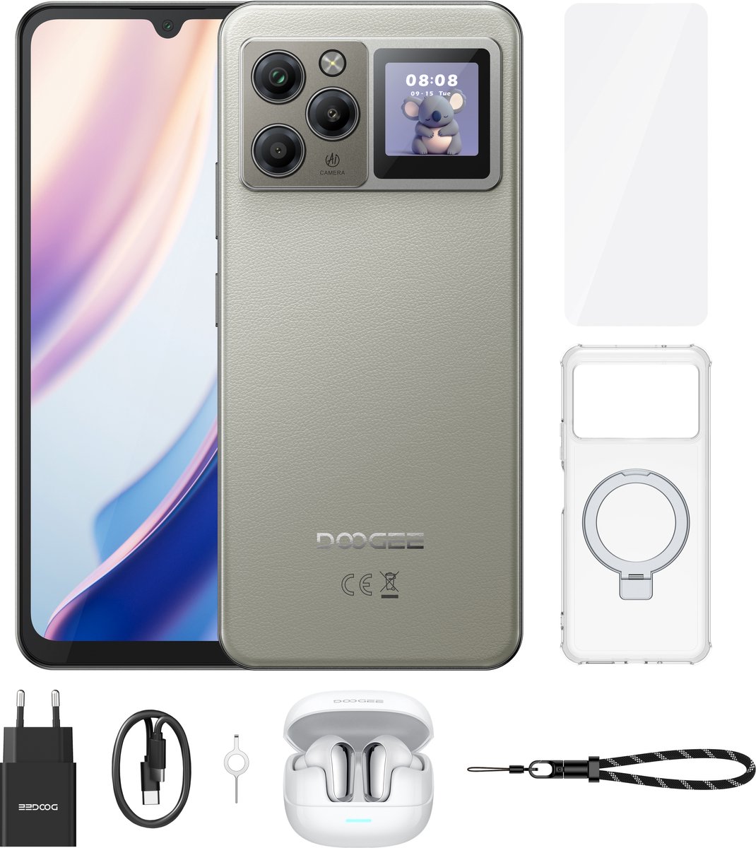 Robuuste smartphone - DOOGEE M30 Pro VIP - Telefoon 2026 - 6,88" 120Hz - 64GB RAM - 256GB ROM - 8000 mAh - Android 16 - IP68 waterdicht - 135dB spreker - GPS,NFC,OTG,FM - Grijs
