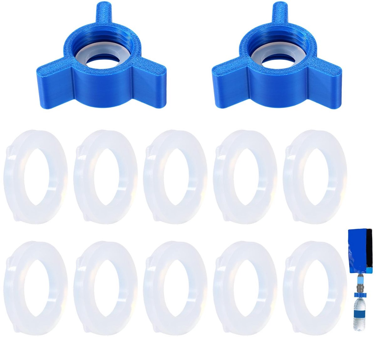Dailygoods- Waterfilter Koppeling Set - 2 Stuks - Inclusief 10 Sealing Gaskets - Geschikt voor 28mm Draadfilters - Verbeterde Filtratie - Duurzaam Materiaal - Waterfilteradapter