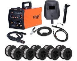 Kibani Lasapparaat MIG-300PRO - Incl. 10 Rollen Lasdraad - IGBT-Inverter-Technologie - Semi-Automatische Omvormer - Lasapparaat Elektrisch - MIG - MMA - TIG