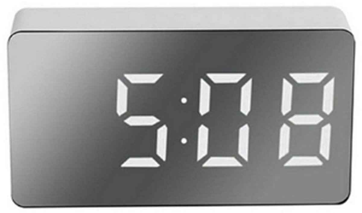 Dailygoods- Wekker Digitale Multifunctioneel - Spiegel Wekker - 3 Alarmen - LED Display - Temperatuurbereik - Stille Slaapomgeving - Digitale Klok