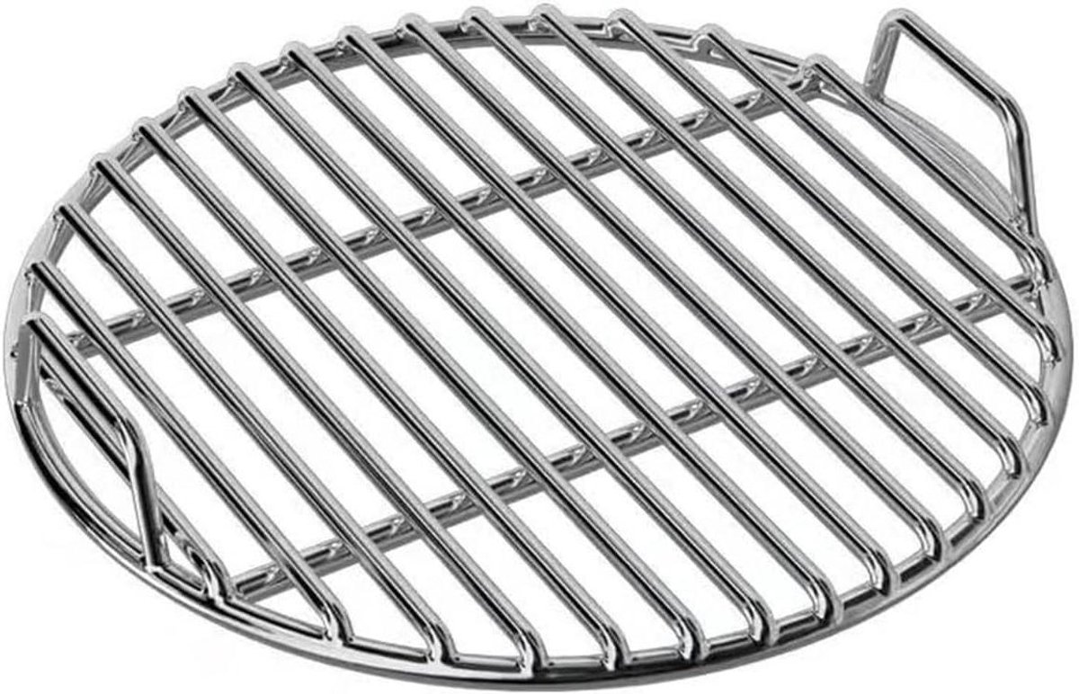 Rond Grillrooster - BBQ Rooster Pizza - Buiten Koken - Roestvrij Staal - 48 cm - Zilver
