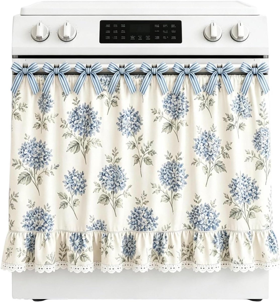 Ovenschort - Fornuisrok Draperie - Keuken Decoratie - Verbergt Keukenrommel - 76 cm x 56 cm - Blauw