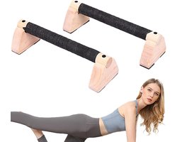 Push Up Bars voor mannen - push-up handgrepen, push-up gatch bars Parallettes | 2 x trainingsapparatuur, home gym accessoires met houten handgrepen voor training