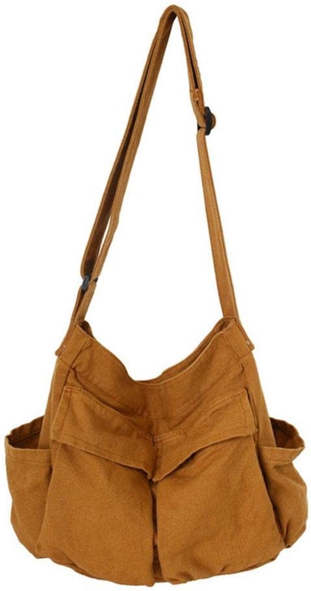 Dailygoods- Schoudertas Grote Capaciteit - Hobo Tas - Crossbody Tas - Canvas Messenger Bag - Casual Tas - Meerdere Vakken - Handtas