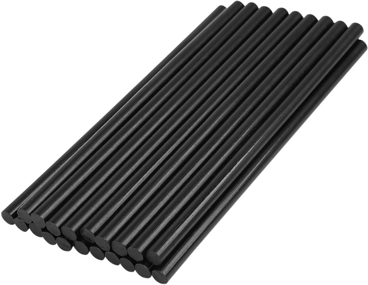 Dailygoods- Deuken Reparatie Lijmstiften 20 Stuks - Lijmstiften 7mm - Lakloze - Zwart - 150mm - Voor Lijmpistool