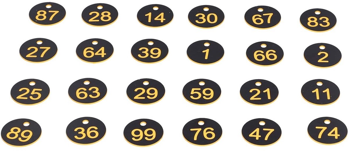 Dailygoods- Nummer Tags 100 Stuks - Ronde Etiketten - Plastic Bijenkorf Teken - Genummerde Bijenteelt - Vee-etiketten - Duurzaam ABS-Materiaal