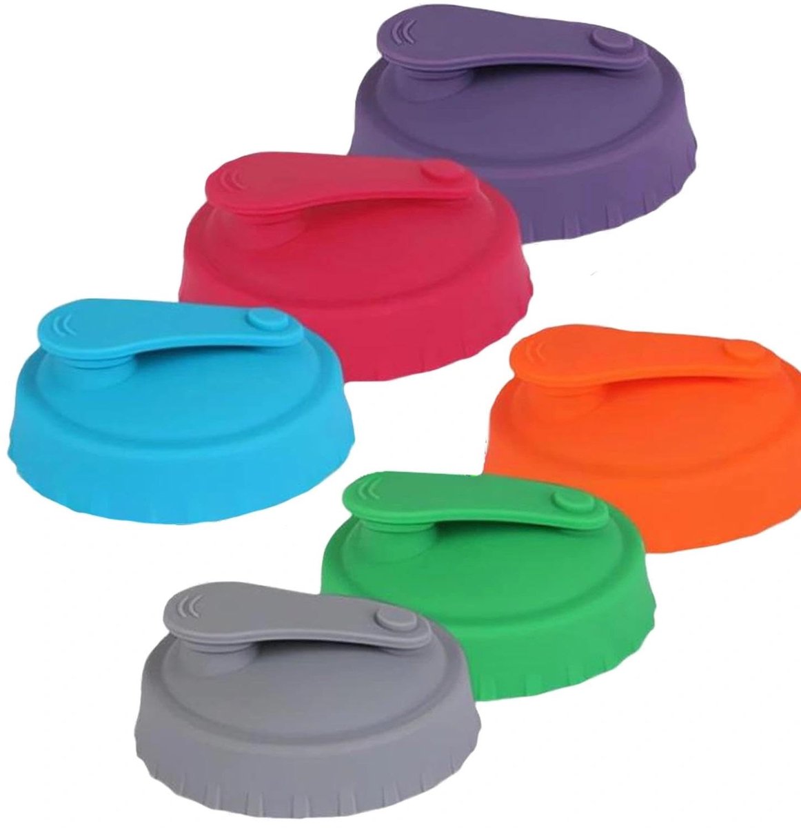 Dailygoods- Siliconen Capsules 6 Stuks - Multifunctionele Blik Deksel - Luchtdichte Afdichting - Lekvrij - Vaatwasmachinebestendig - Herbruikbaar - Blikdeksel