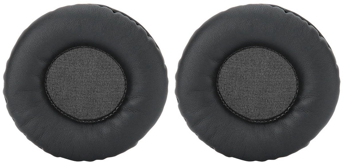 Dailygoods- Oorkussen 75mm Universeel - Vervangende Oorkussens - Zwart - Schuim/Eiwit Leer - 2 Stuks - Geluidsisolatie - Hoofdtelefoon Oorkussen