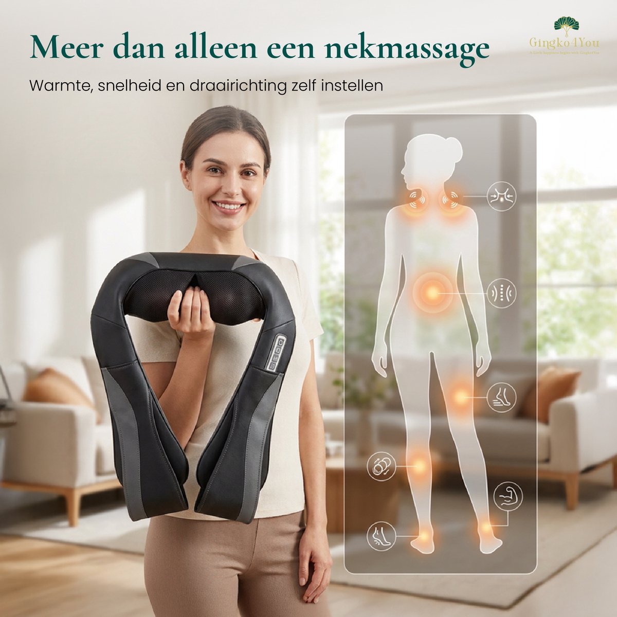 Gingko Zen Shiatsu Massagekussen thumbnail 4