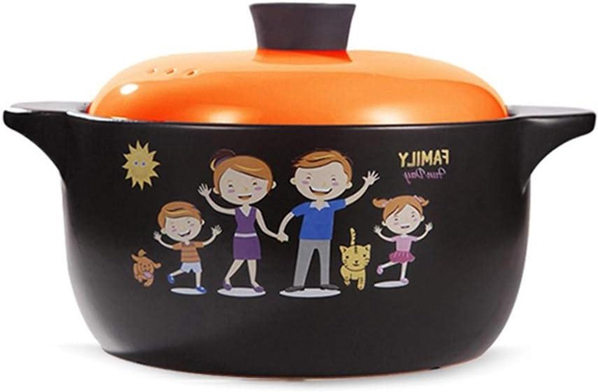 Keramische Braadpan - Casserole Schotel - Oven Gerechten Maken - Met Deksel - 4.5 Liter - Oranje