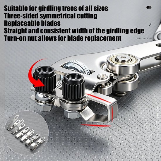 Fruitboom Ringschiller - Entgereedschap Tool - Boomverzorging - Minimale Schade - 26 cm - Zilver — afbeelding 3