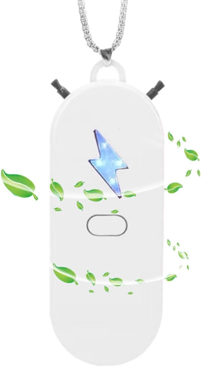 Luchtreiniger Ketting - Luchtzuiveraar Ionisator - Persoonlijke Luchtzuivering - Hoge Ionen Output - 3x5x3 cm - Wit