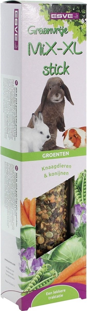 ESVE Mix XL stick graanvrij voor knaagdieren en konijnen | kruiden of groenten | 1 stuk Groenten