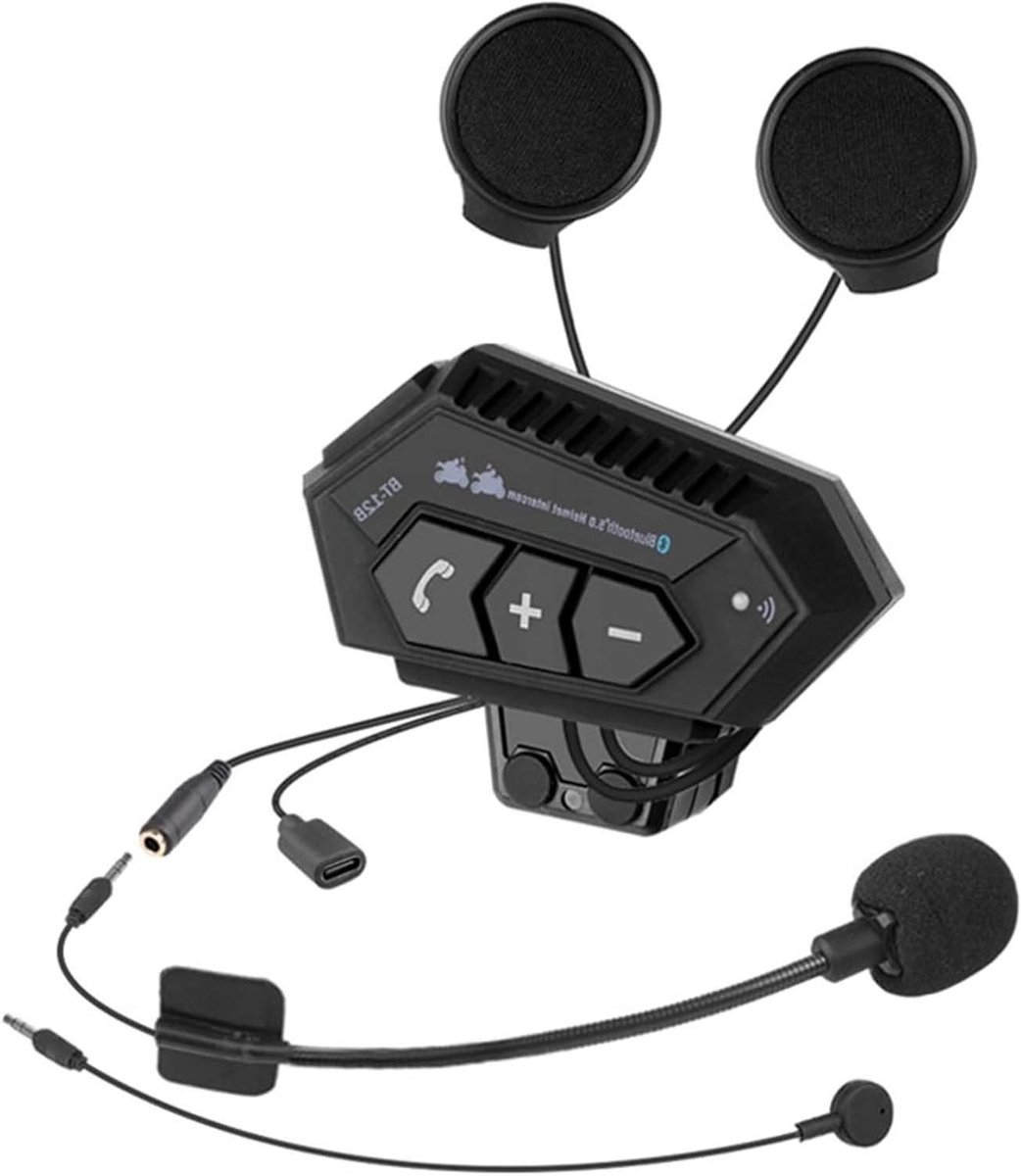Motorhelm Headset - Helm Communicatie - Veilig Onderweg - Ruisonderdrukking - 150M Intercom - Zwart