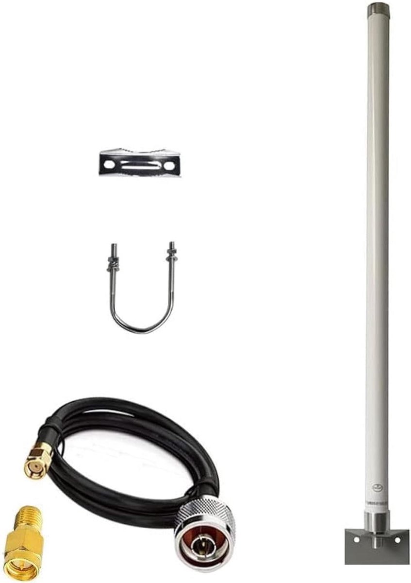 Externe WiFi Antenne - Lange Afstand - Signaal Versterken - Omnidirectioneel 12dBi - 32x75 cm - Zwart