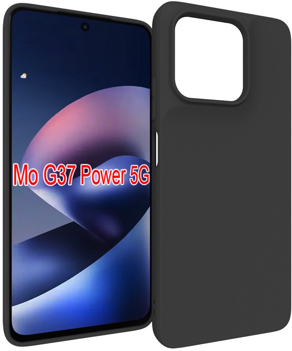 MobyDefend Hoesje - Geschikt voor Motorola Moto G37 Power - TPU Backcover - Mat Zwart