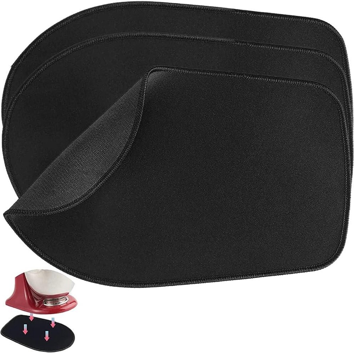 Mixer Mat - Schuifmat Keuken - Apparaat Verplaatsen - Antislip Rubber - 33x20 cm - Zwart
