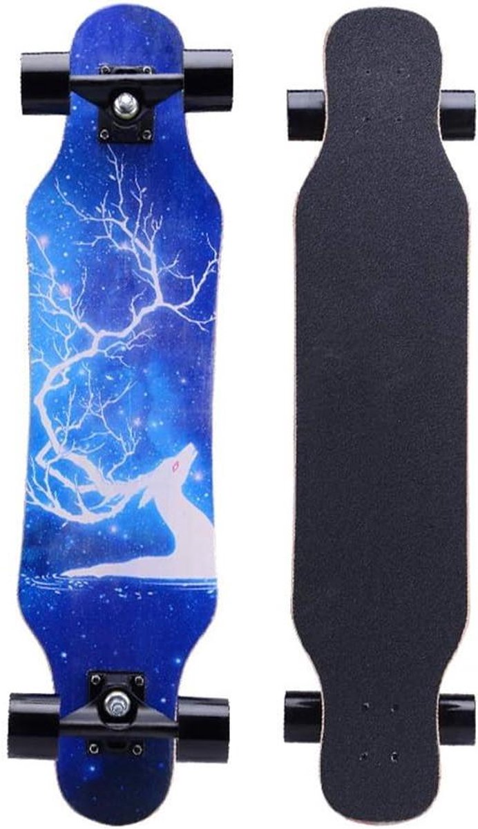 Longboard Skateboard Vierwiel Plank Straat Street 7 Lagen Esdoornhout 80 x 20 cm Niet gespecificeerd