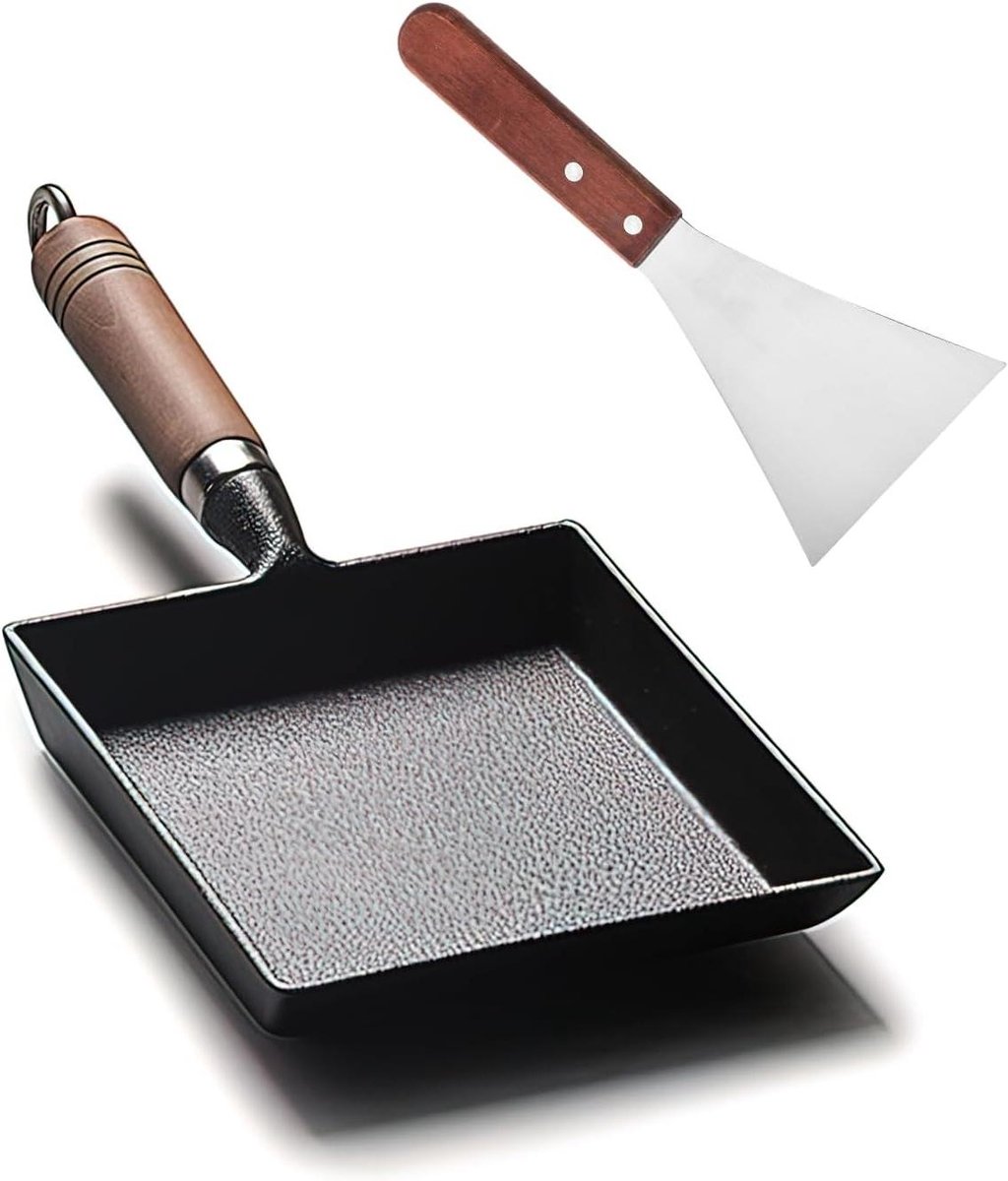Gietijzeren Tamagoyaki Pan Japanse Omelet Pan Ei Omeletten Maken Vooraf Gekruid Gietijzer 22.5 x 18.5 cm