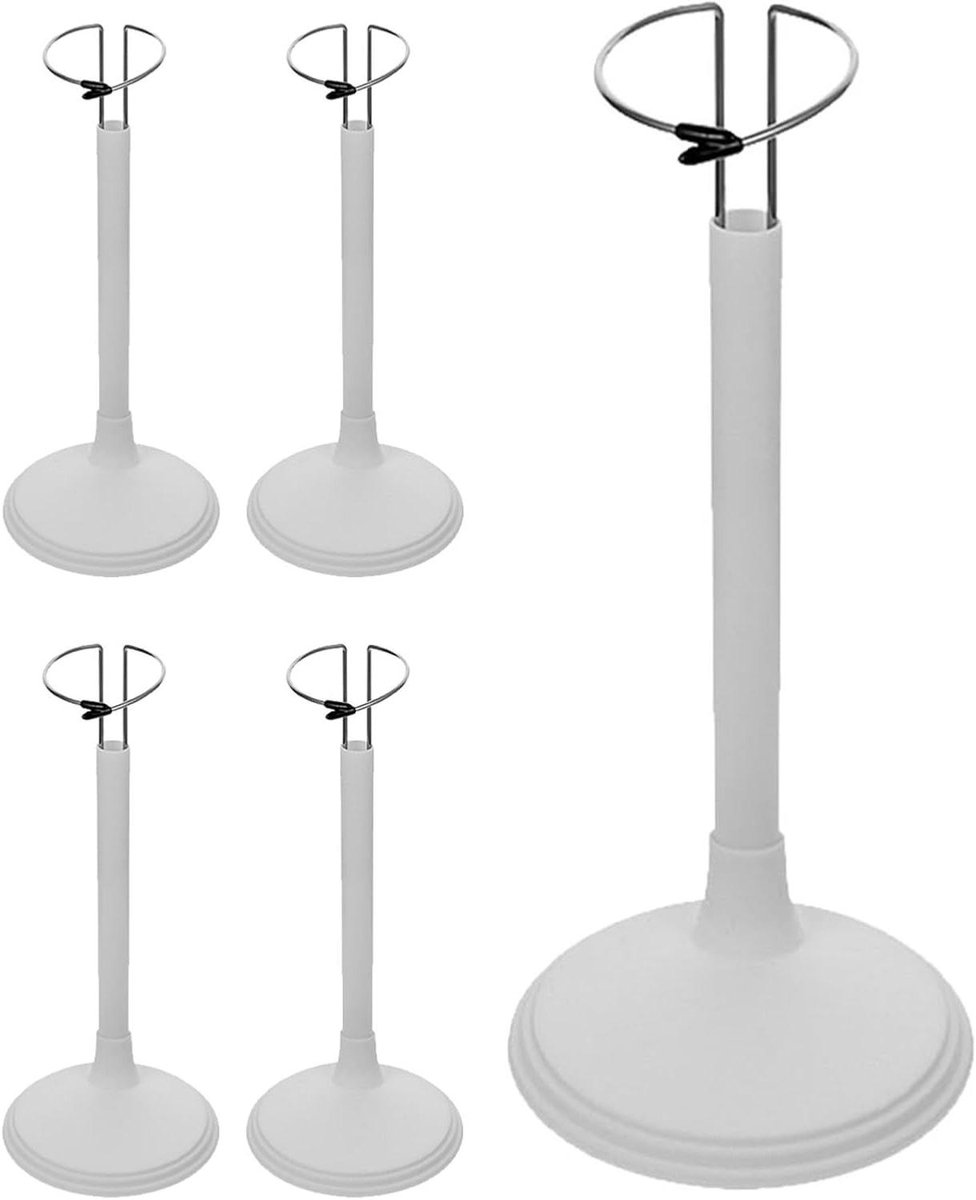 Poppenstandaard - Display houder - Verzameling tonen - Verstelbaar ontwerp - 30x10x10cm - Wit