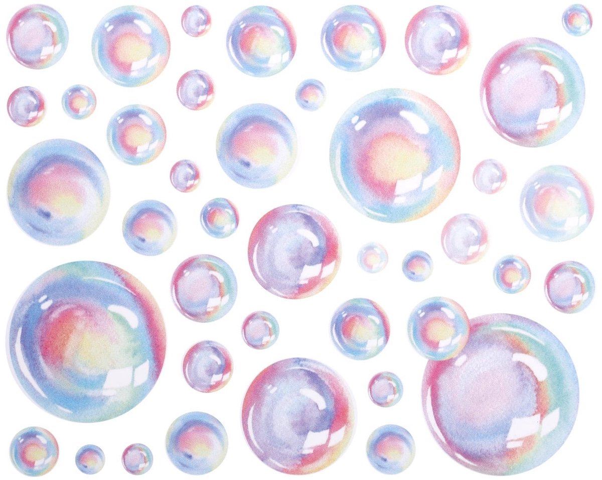 Dailygoods- Bubbelmuurstickers Kleurrijk - 4 Vellen - PVC-materiaal - Onder de Zee - Zeemeermin Thema - 29x23cm Afmetingen - Muurstickers