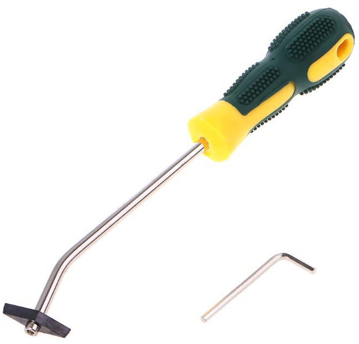 Dailygoods- Onkruidschraper V-vormig snijblad - Onkruidverwijderaar - Handgreep - Mosverwijderaar - Tuinaccessoire - Afneembaar schroefslot