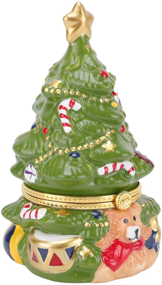 Dailygoods- Sieradenbox Premium Keramiek - Opbergdoos - Decoratie - Kerstboom - Glanzende Afwerking - Duurzaam en Elegant