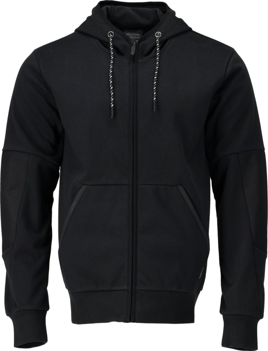 Mascot Customized Capuchontrui met rits 22386-365 - Zwart - 2XL