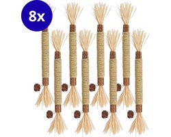 FURTASTIC® Matatabi Stokjes voor Katten - 8 Stuks – 100% Natuurlijk Catnip Kattenspeelgoed - Kauwstokjes Kat