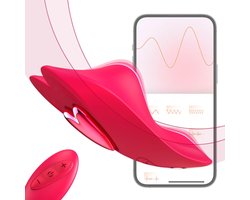 Oneay Clitoris vibrator Vibrerende Slip voor Vrouwen – Mini Kogelvibrator met Afstandsbediening & App – 10 Vibratiestanden – Draagbare Vibrator voor Stellen – Seksspeeltje - Rood