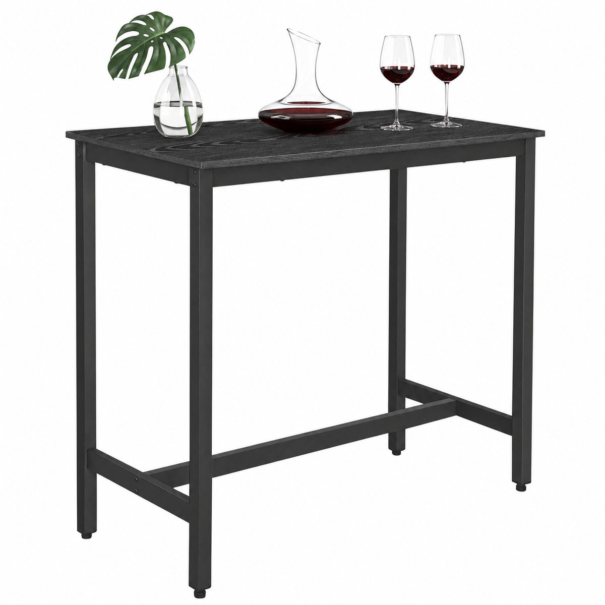 ACAZA Bartafel - Keukentafel - 120 x 60 x 105 cm (L x B x H) - Zwart - Bartafel Keuken - Bartafels - Bartafel voor Barkrukken - Eettafel