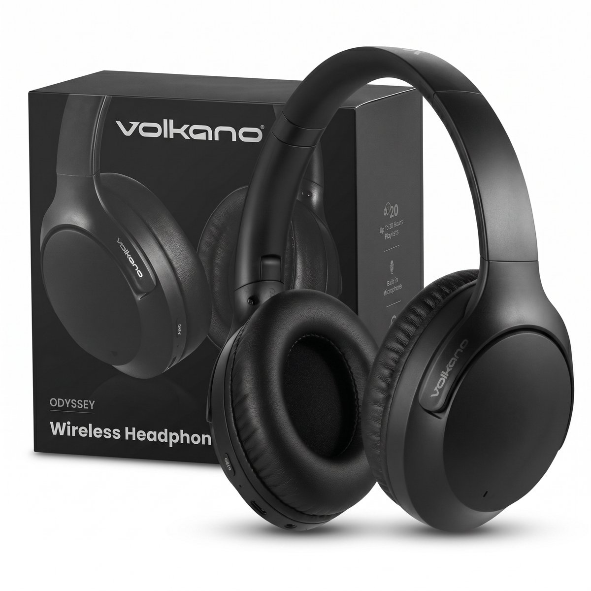 Volkano Odyssey - Bluetooth Koptelefoon - Hoofdtelefoon - Over Ear Koptelefoon - Active Noise Cancelling - Oplaadbaar - Bluetooth - Zwart