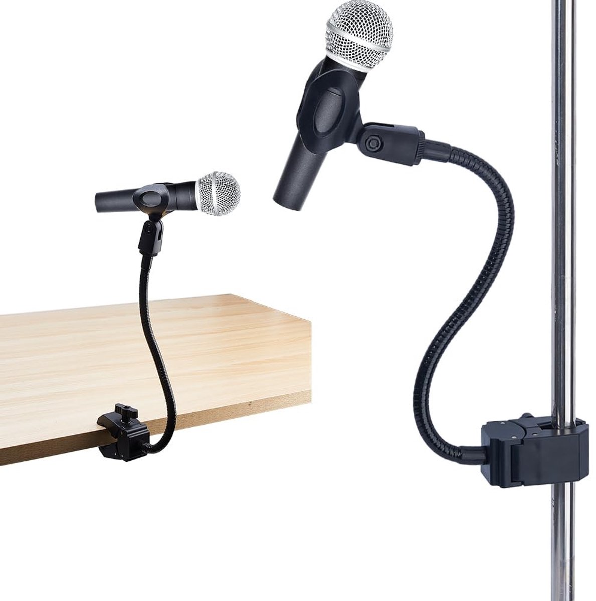 Dailygoods- Microfoonstand Flexibele Zwanenhalsarm - Verstelbare Clip-on Standaard - Tafel/ Bureau Houder - 11.7 Inch Boom Arm - Ideale Installatie voor Spraak/ Conferentie - Microfoonhouder