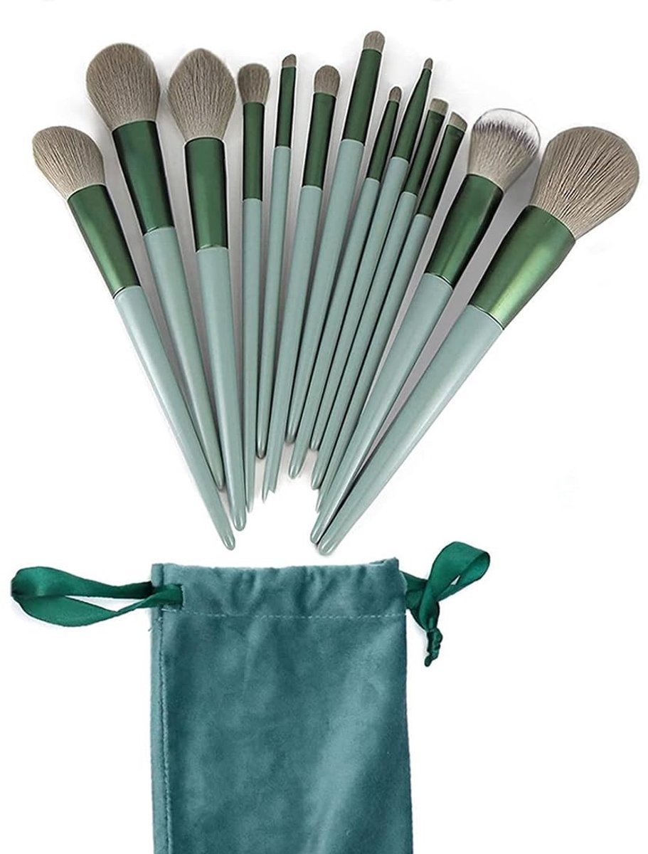 Dailygoods- Make-upkwastenset 13 Stuks - Professionele Make-upkwasten - Voor Foundation/Blush/Oogschaduw - Zachte Synthetische Vezels - Hoogwaardige Materialen - Geschikt voor Alle Make-up