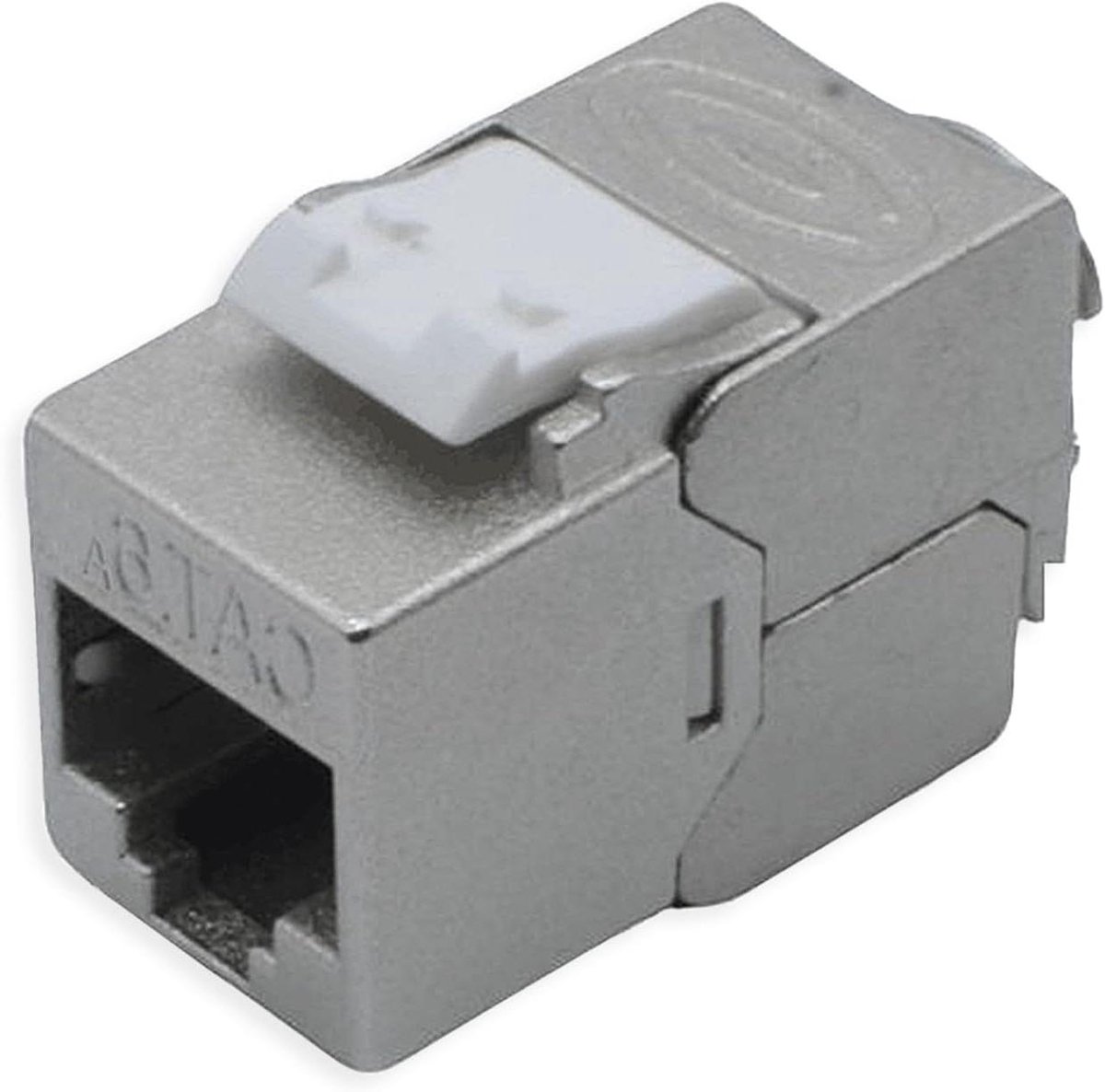 Netwerkmodule Keystone - LAN Jack - Netwerk Installatie - Gereedschapsloze Montage - Cat6A STP - Zilver