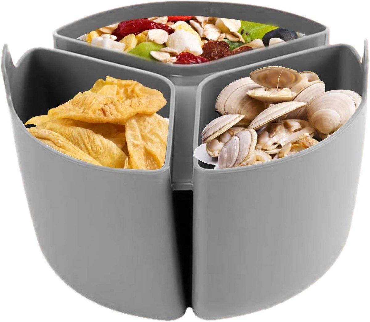 Slowcooker Inzet Kookscheider Pot Meerdere Gerechten Koken Flexibel Scheidingsontwerp 1800ml Capaciteit Grijs