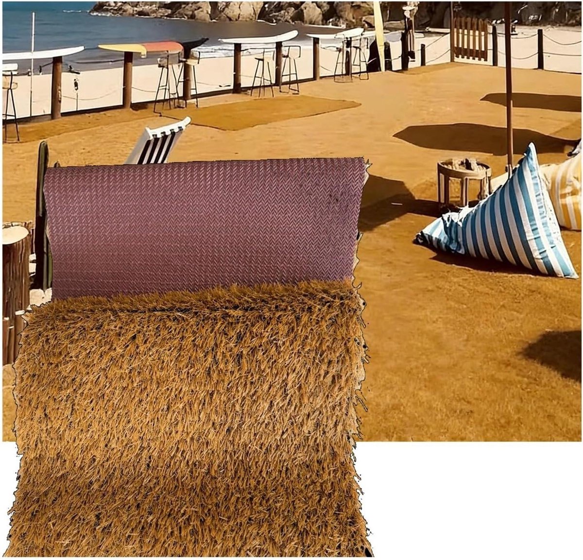 Kunstgrasmat - Gras Tapijt - Buiten Decoratie - Omkeerbaar Realistisch - 150 x 130 cm - Groen