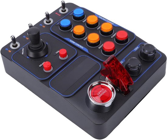 Raceknoppenbox - Simulatie Bediening - Games Simuleren - RGB Verlichting - 19 Knoppen - Zwart — afbeelding 4