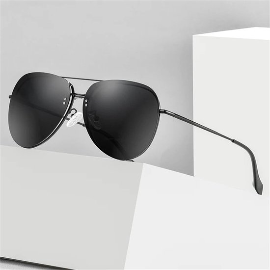 Zonnebril Clip-on - Magnetische Bril - Bescherming Tegen Zon - Gepolariseerde Glazen - Groot Frame - Zwart — afbeelding 3