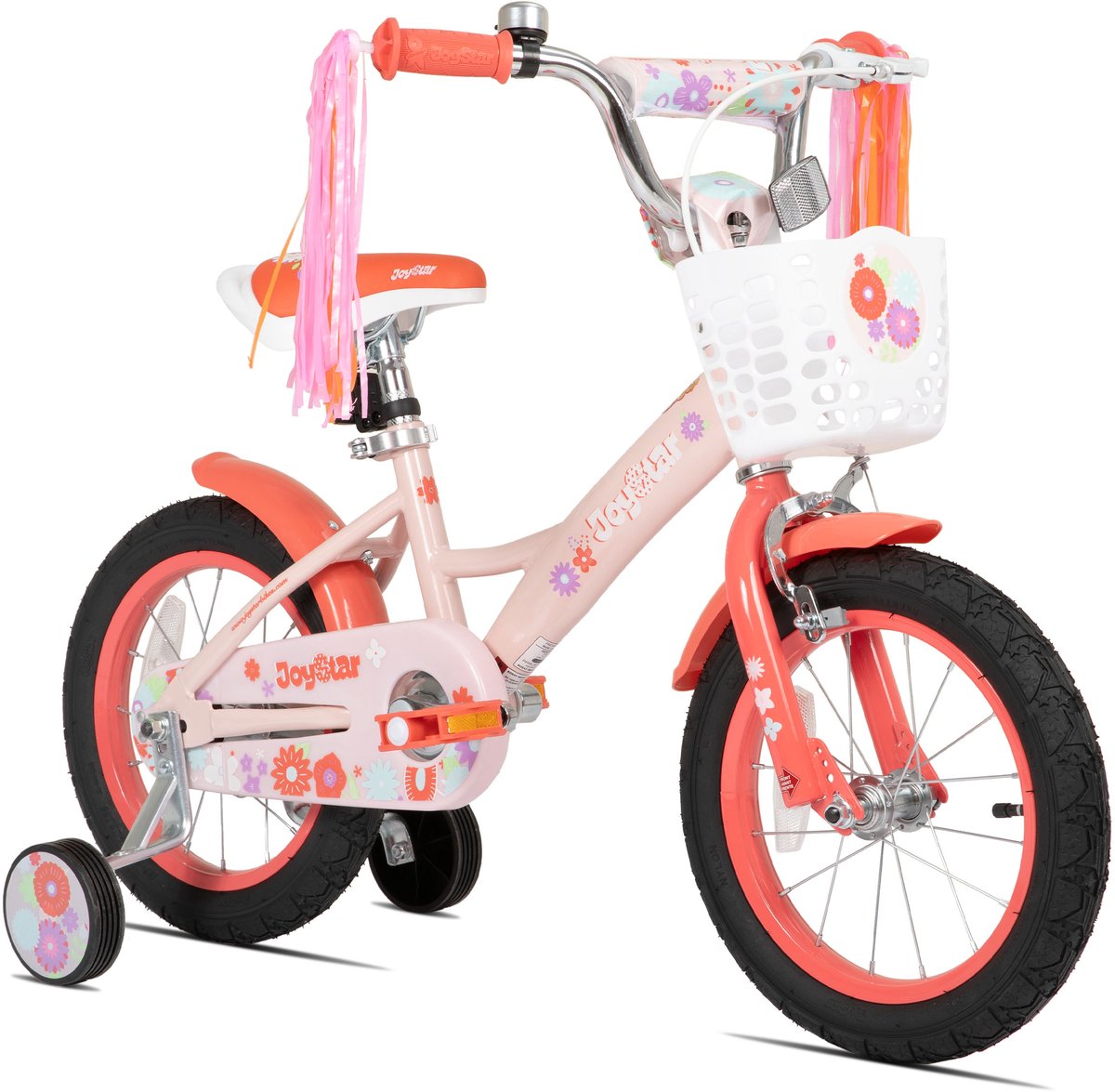 JOYSTAR Little Violet Kinderfiets voor Meisjes - 16 Inch - Met Stuurslingers - Oranje