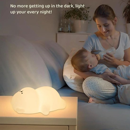 LED-nachtlampje met siliconenlamp, aanraakgevoelig ontwerp, USB-opladen, timer, 7 instelbare kleuren, draagbaar slaaphulp-/voedingslampje voor kinderkamers. — afbeelding 4