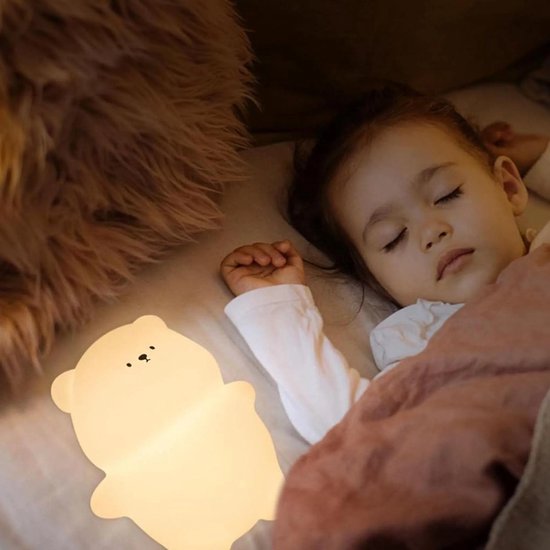 LED-nachtlampje met siliconenlamp, aanraakgevoelig ontwerp, USB-opladen, timer, 7 instelbare kleuren, draagbaar slaaphulp-/voedingslampje voor kinderkamers. — afbeelding 2