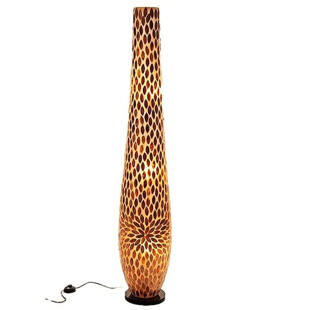Vloerlamp Handmade Design woonkamer slaapkamer Flower Vaas gold capiz parelmoer schelp 150 cm