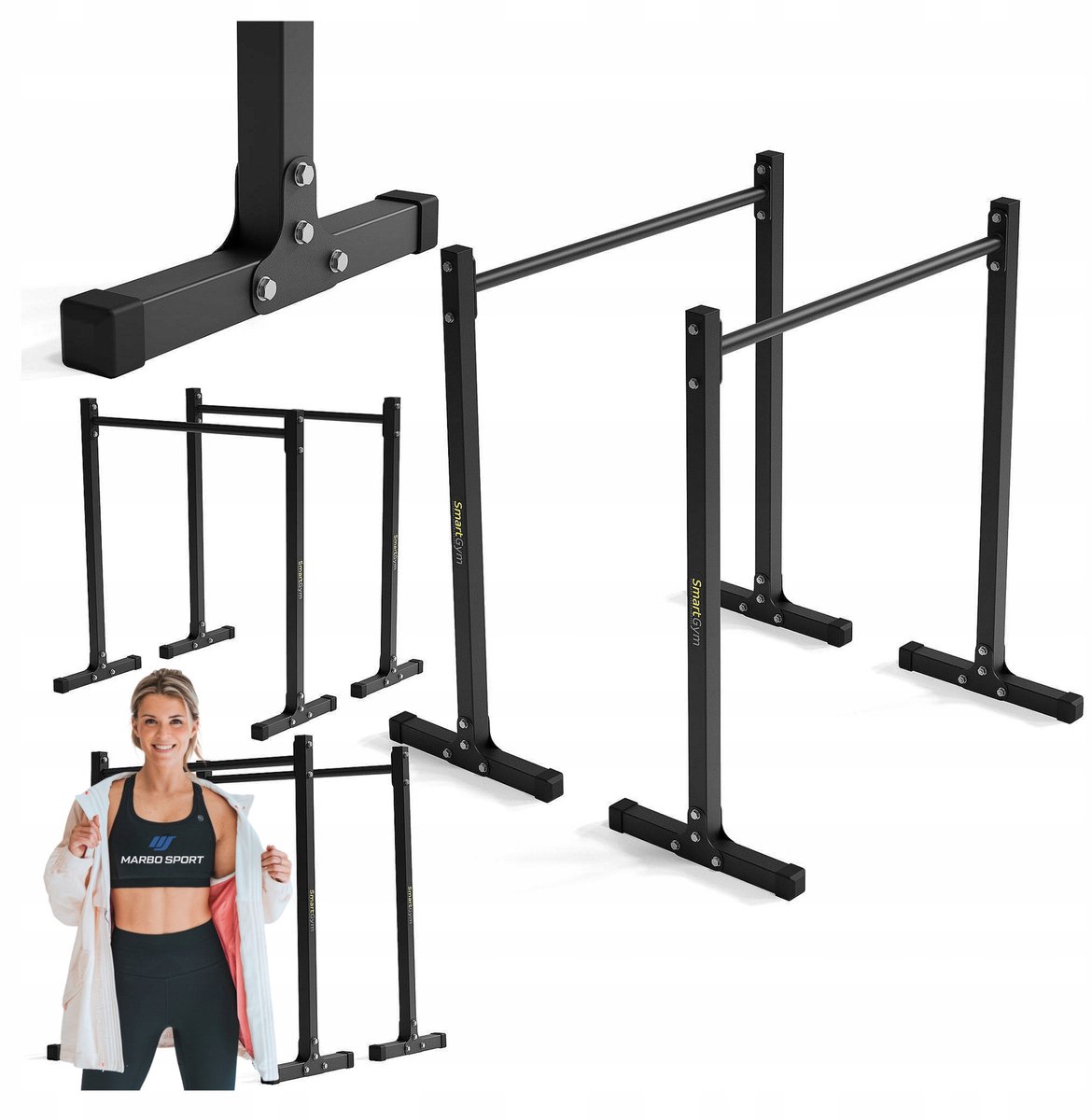 SmartGym - Vrijstaande push-up bars SG-14 - voor dips en push-ups - max. 140 kg